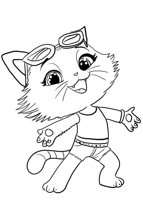 Milady Of The 44 Cats Coloring Page Coloring Home