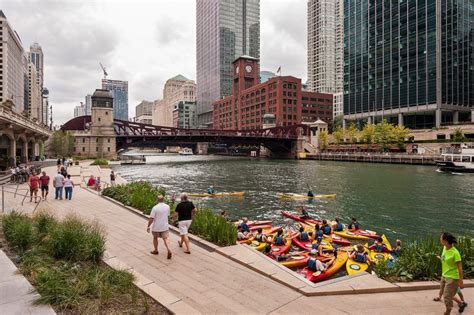 Drone Footage Captures Bustling Chicago Riverwalk One Year On Chicago