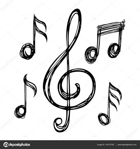 Drawings Of Music Music Notes Sketches — Stock Vector © Alexcosmos