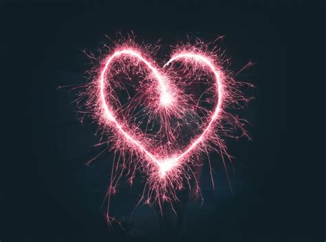 4973x3693 Firework Celebrate Love Heart Romantic Sparkle Night