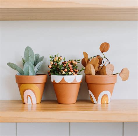 These Painted Terracotta Pots Make A Cute Diy T — Clever Poppy