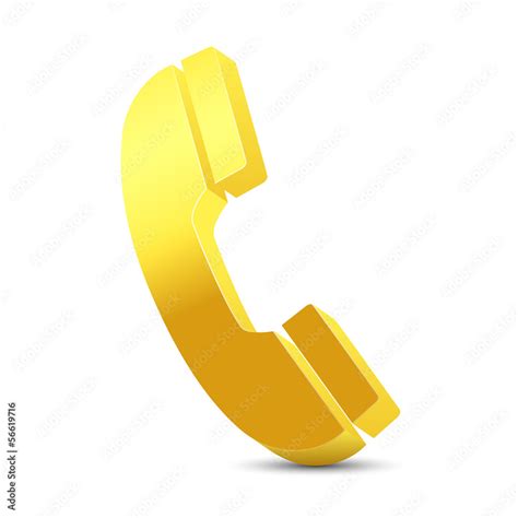 Golden Phone Icon 3d Stock Vector Adobe Stock