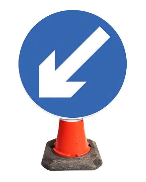 Keep Left Or Right Cone Sign Directional Arrow Sign From Aspli Safety
