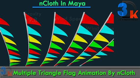 Maya Simulation Triangle Flag Animation By Ncloth How To Use Ncloth In Maya Dynamics