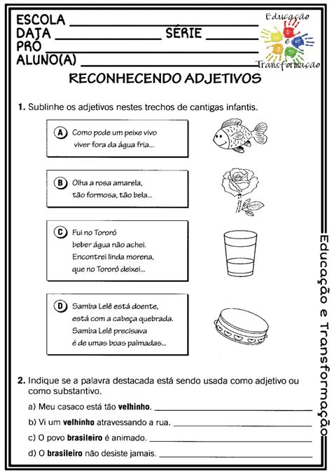 Atividades Sobre Adjetivo E Locu O Adjetiva Ano Edubrainaz