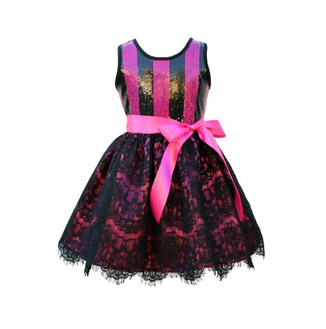 Hot Pink And Black Party Dress