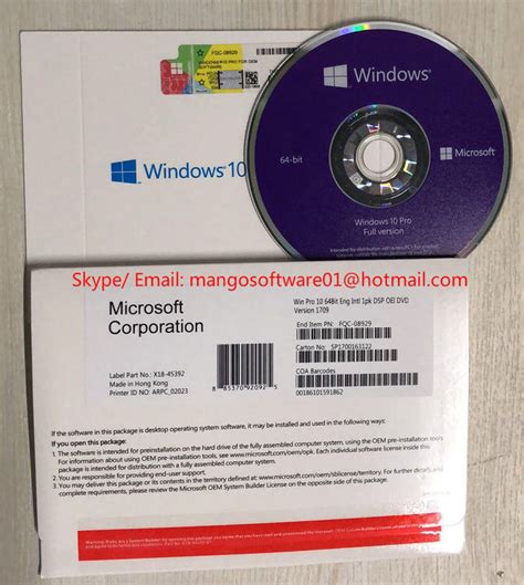 1809 Version Windows 10 Pro Coa Sticker Fqc 08929 Genuine Oem Key