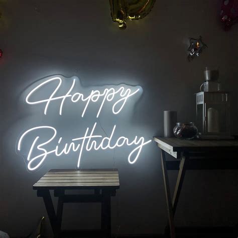 Happy Birthday Custom Party Neon Sign Acrylic Flex Led Custom Etsy