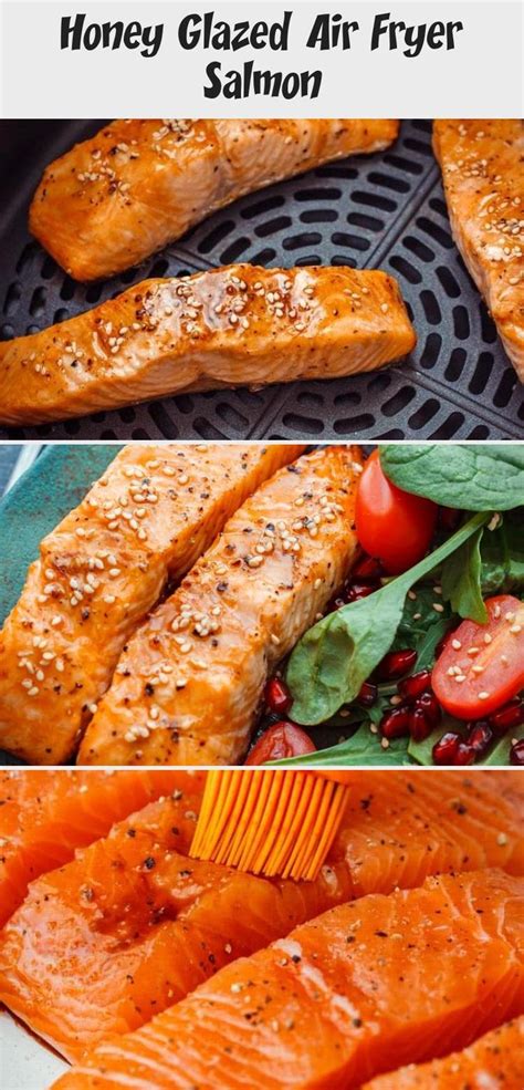 This really easy oven baked salmon recipe. Honey glazed air fryer salmon fillets are ready on your ...