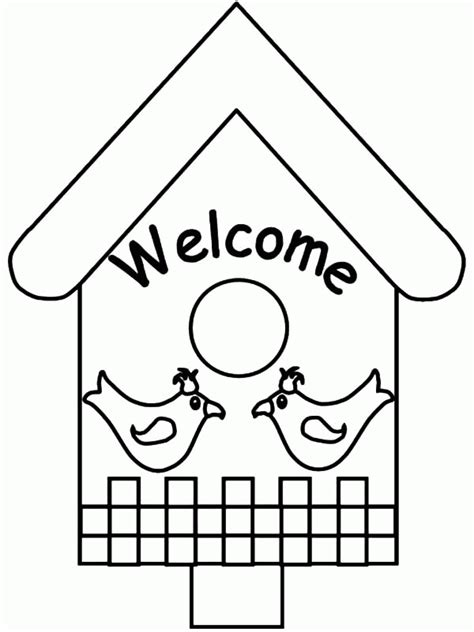 These coloring pages present birds in their proudest journey, birds which exemplify boundless energy, birds in tree houses, birds with their families, birds that display their might against the wind, and more. Birdhouse Coloring Page - Coloring Home