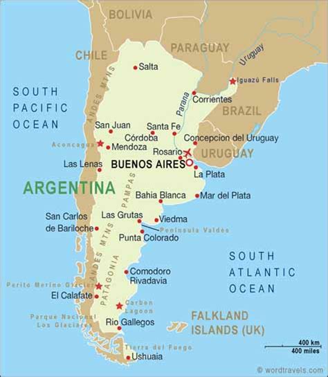Argentina Map Argentina Travel Maps From Word Travels