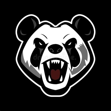 Angry Panda Mascot Logo Vectorillustration Stock Illustration