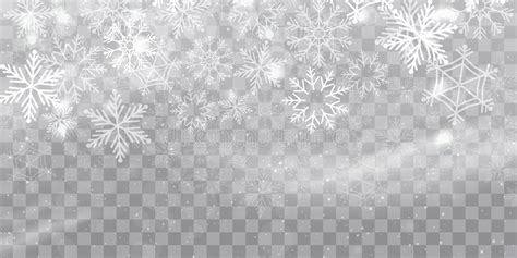 Vector Heavy Snowfall Snowflakes In Different Shapes And Forms Snow