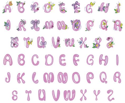 Girl Alphabet Embroidery Font Annthegran