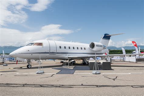 It produces aircraft and space technology. Bombardier Challenger 604 - EBACE