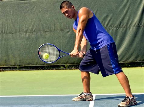 Free Picture Young Man Play Sport Game Tennis Stadium