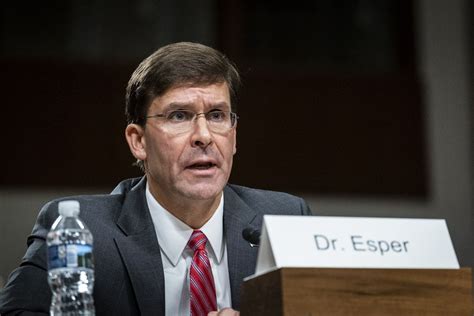 Mark Esper Hearing Warren Grills Defense Secretary Nominee Over