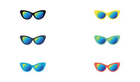 Set Of Cartoon Sunglasses Colorful 14858183 Vector Art At Vecteezy