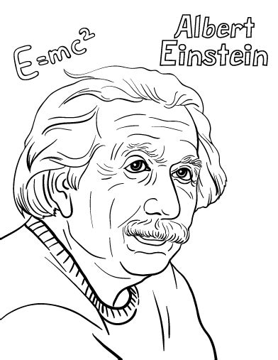 Free Albert Einstein Coloring Page