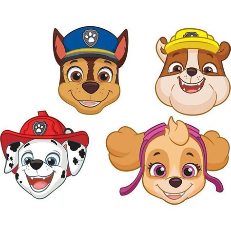 Kinder sind sehr angetan von cartoons aus dieser serie. Masken Paw Patrol, 8 Stück in 2020 | Pfote patrouille ...