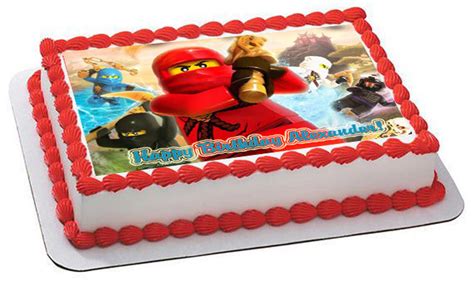 Lego Ninjago 3 Edible Birthday Cake Topper