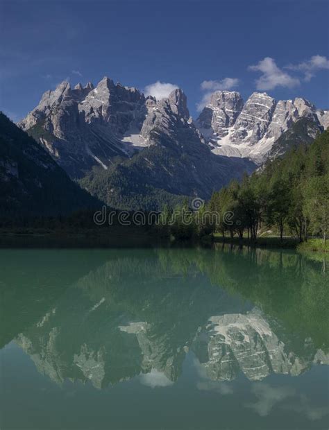 Turquoise Coloured Lake Duerrensee With View To And Refelction