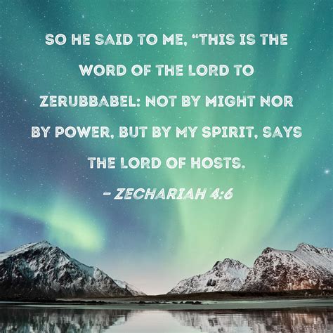 Zechariah 46 So He Said To Me This Is The Word Of The Lord To