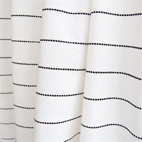 Emile Stripe Cotton Onyx In 2020 Black White Curtains Black