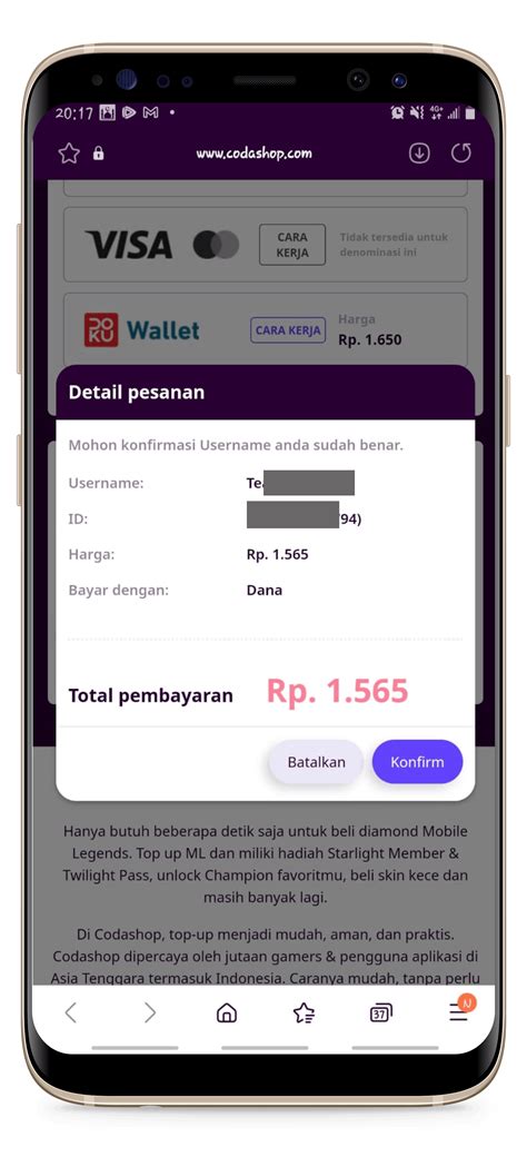 Cara Melakukan Pembayaran dengan Saldo DANA – Codashop Indonesia
