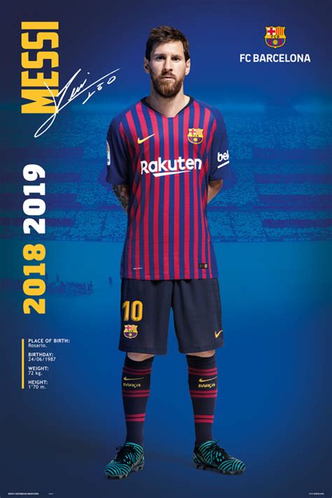Fc Barcelona 20182019 Messi Pose Poster Plakat Kaufen Bei Europosters