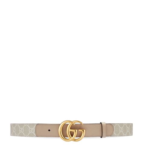 Gucci Leather And Canvas Gg Marmont Belt Harrods Us