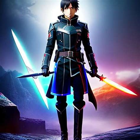 Kirito Dual Wielding Midjourney Prompt Become The Hero Of Sword Art