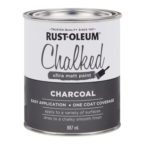 Continue adding the dark paint to the white paint, mixing as you go, until you achieve the shade of charcoal grey you want. Rust-Oleum 887ml Charcoal Chalked Ultra Matt Paint ...