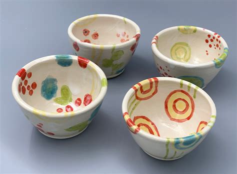 Small Ramekin Bowl Set Handmade Pottery Mindful Eating Appetizer Ice