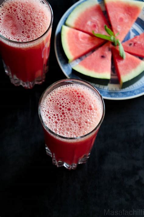 Refreshing Watermelon Juice Recipe Masalachilli