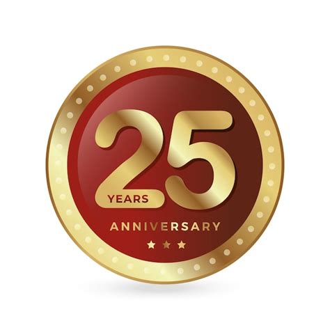 25º Aniversário De 25 Anos Celebrando O Rótulo Do Logotipo Do ícone