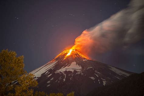 Volcano Mountain Lava Nature Landscape Mountains Fire Wallpaper