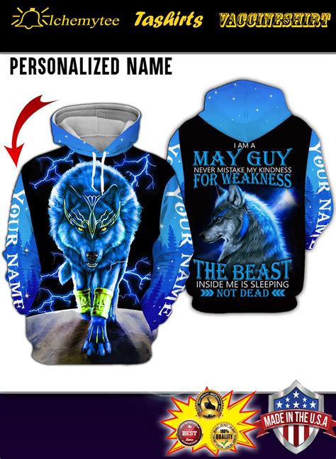 Best Personalized Name Wolf Spirit I Am A May Guy 3d All Over Printed