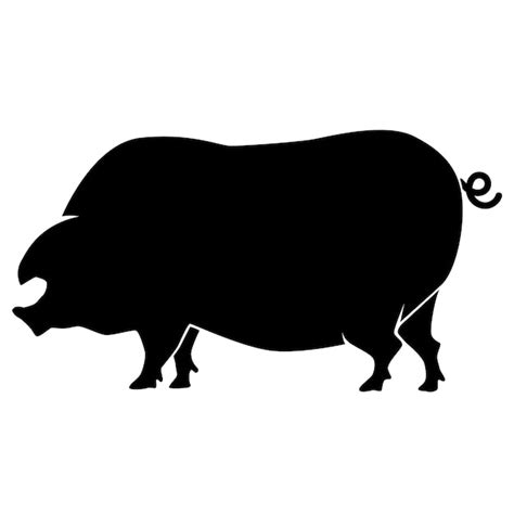 Premium Vector Silhouette Of The Pig Isolated On White Background