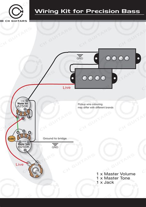 Bass Wiring Kit Fender Style Precision Bass Guitar Wiring Kit 2