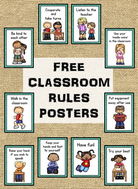 Classroom Rules Posters Free Classroom Rules Poster Kindergarten
