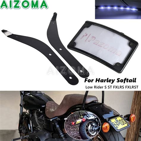 For Harley Softail Low Rider St Fxlrst S Fxlrs Rear Fender Tail Tidy Curved License Plate