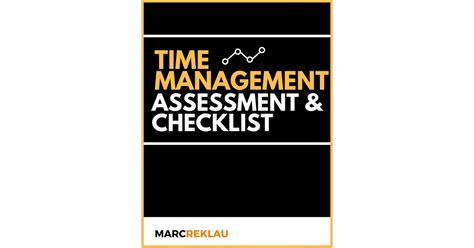 Time Management Assessment And Checklist Free Marc Reklau Checklist