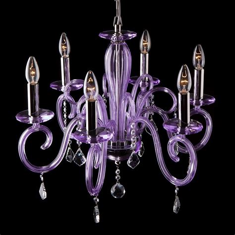 Designer Arm Amethyst Purple Crystal Chandelier With French Trimmings