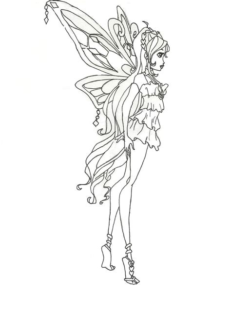 Winx Club Enchantix Bloom Coloring Pageside View By Winxmagic237 On