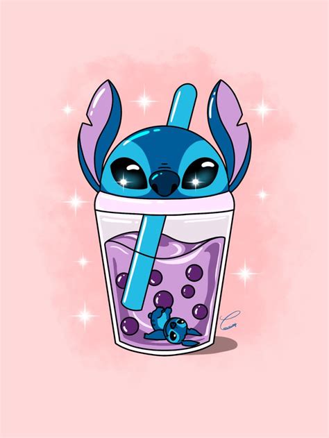Bubble Tea Stitch Disney Drawing Lilo And Stitch Drawings Stitch