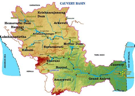 Bijapur river map showing rivers which flows in and out side of district and highlights district boundary, state boundary and other towns of bagalkot, karnataka. East Flowing Peninsular Rivers: Cauvery, Pennar, Subarnarekha, Ponnaiyar & Vaigai | PMF IAS