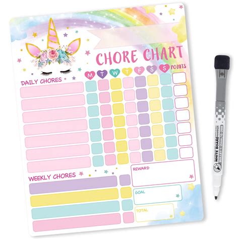 Buy Wernnsaiunicorn Chore Chart Magnetic Reward Chart For Girls Kids