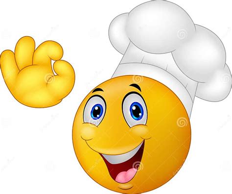 Cartoon Chef Smiley Emoticon Stock Vector Illustration Of Human Head