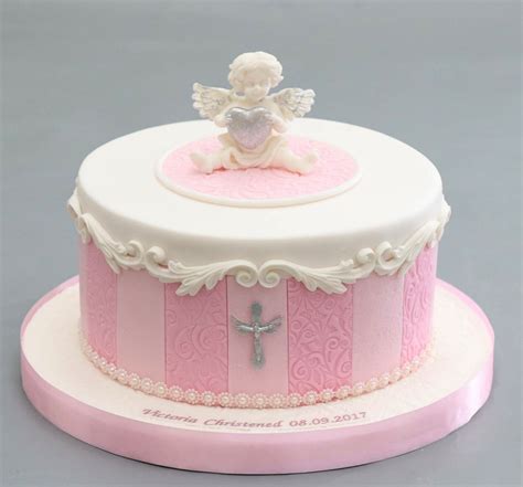 Торта за кръщене Ангели в розово и синьо